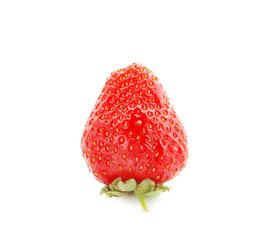 Ripe red strawberry on white background