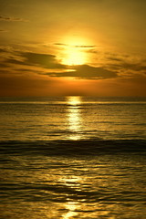 Fantastic sunset over sea. Vertical background for publications on your smartphone