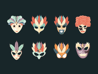 carnival set collection icons