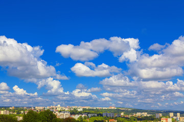 city landscape with clouds above
