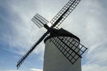 typical image of windmills of Castilla La Mancha in Campo de Criptana, Spain.