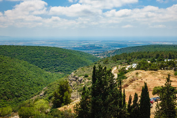 Fototapeta na wymiar View of Galilee Hills at summertime, Galilee, Israel