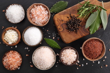 Various types of table salt.