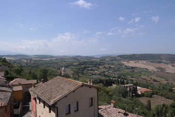 Fototapeta na wymiar Toskana Landschaft Aussicht Natur Italien