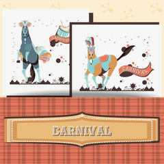 carnival horses vintage icon