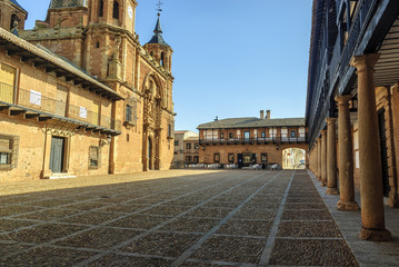 Fototapeta premium main square ,balcony, from the Middle Ages in the town of San Carlos del Valle, Ciudad Real, Spain