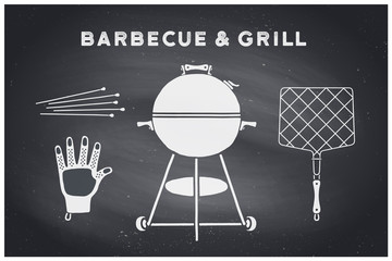 Barbecue, grill set. Vector illustration