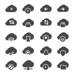 Obraz premium Vector isolated cloud technologies icons set