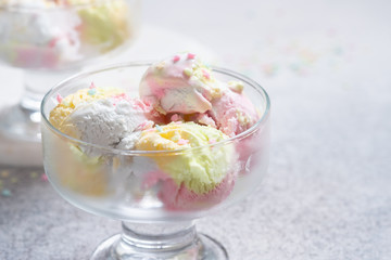 Colorful unicorn ice cream