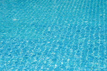 Beautiful ripple wave and blue water surface in swimming pool, Blue water for background and...