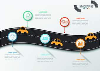 Business road map timeline infographic design template.Vector illustration