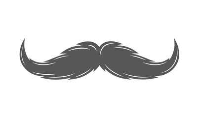 Silhouette of a mustache isolated on white background