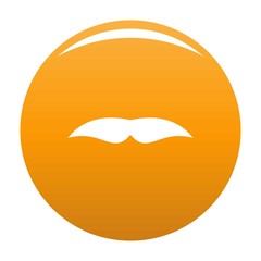 Broad mustache icon. Simple illustration of broad mustache vector icon for any design orange