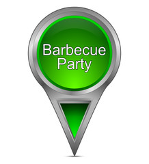 Map pointer with Barbecue Party - illustration