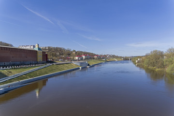 Fototapeta na wymiar Embankment of the Dnieper in the center of Smolensk, Russia.