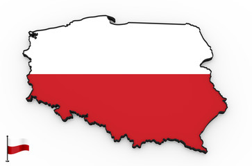 Fototapeta premium Poland high detailed 3D map