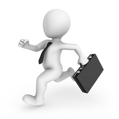 3d rendered white running businessman. 3d rendered illustration.