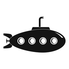 Submarine icon. Simple illustration of submarine vector icon for web design isolated on white background