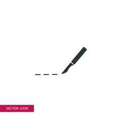 scalpel, surgery knife vector icon illustration