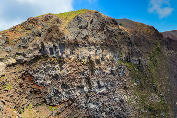 Detail of Mount Vesuvius volcano near Naples in Italy