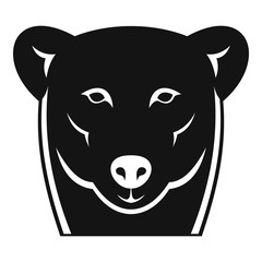 Head female polar bear icon. Simple illustration of head female polar bear vector icon for web design isolated on white background