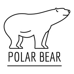 Polar bears logo. Outline illustration of polar bears vector logo for web design isolated on white background