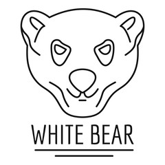 White bears logo. Outline illustration of white bears vector logo for web design isolated on white background