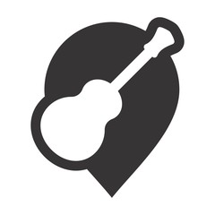 Guitar Logo. Music Symbol. Rock Icon. Vector eps 08.