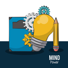 Mind power and intelligence cartoons elements vector illustration graphic design