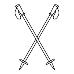 Nord walk sticks icon. Outline illustration of nord walk sticks vector icon for web design isolated on white background