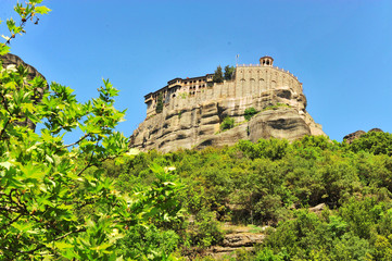 Fototapeta premium Summer view of ancient monastery in Meteors historical place