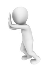 3d man with heavy cargo. 3d illustration.