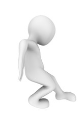 3d man moves heavy cargo. 3d illustration.