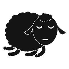 Sleeping sheep icon. Simple illustration of sleeping sheep vector icon for web design isolated on white background
