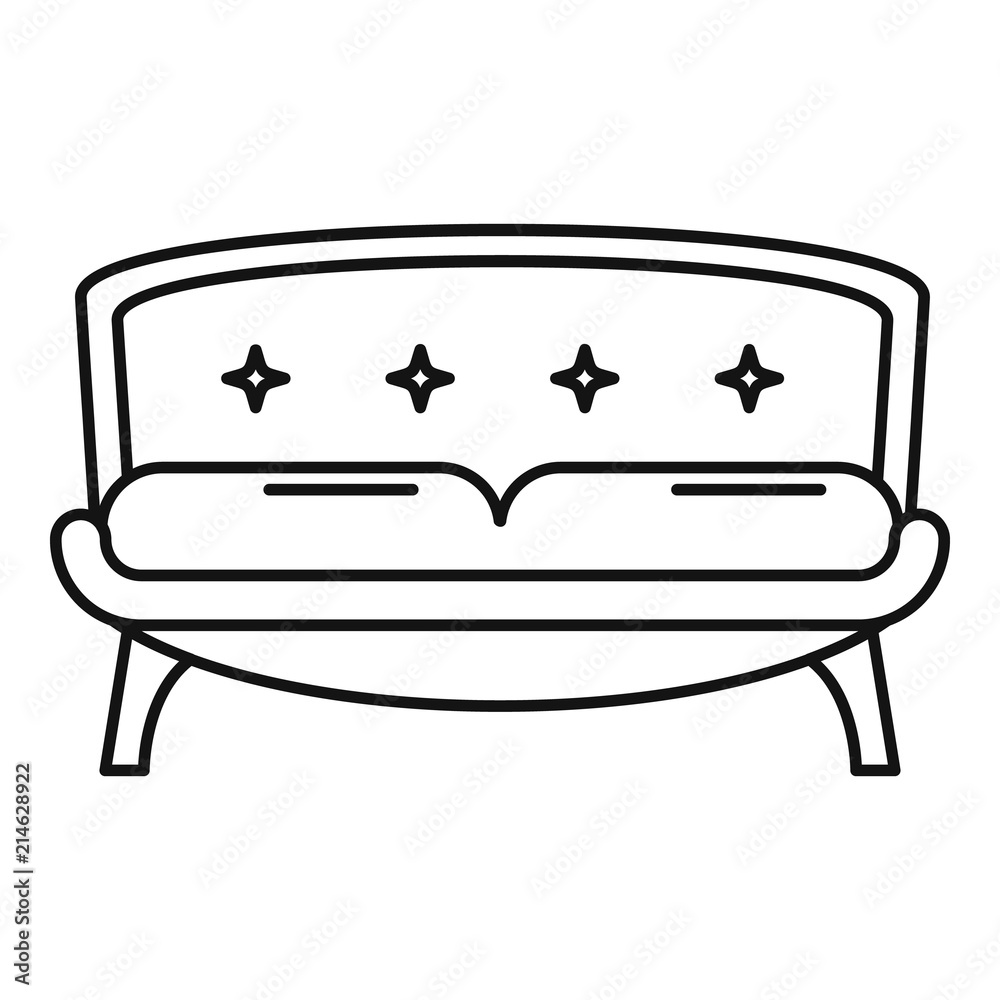 Wall mural Retro old sofa icon. Outline illustration of retro old sofa vector icon for web design isolated on white background