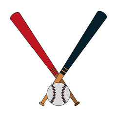 Bats crossed with ball vector illustration graphic design
