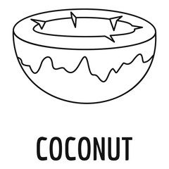 Coconut icon. Outline illustration of coconut vector icon for web design isolated on white background