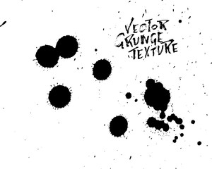 Handdrawn grunge texture. Abstract ink drops background. Black and white grunge illustration. Vector watercolor artwork pattern.