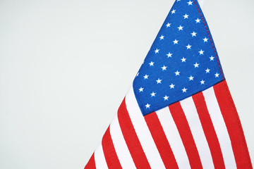 Obraz premium close up of United States of America flag on white background