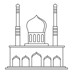 Islam temple icon. Outline illustration of islam temple vector icon for web design isolated on white background