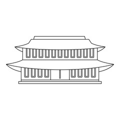 China temple icon. Outline illustration of china temple vector icon for web design isolated on white background