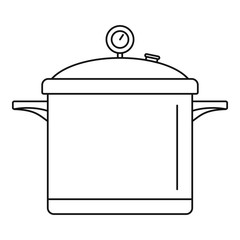 Big cook saucepan icon. Outline illustration of big cook saucepan vector icon for web design isolated on white background