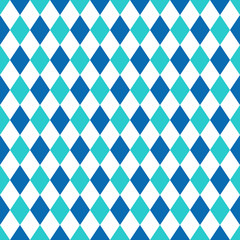 Seamless vector blue and white geometric pattern with rhombus