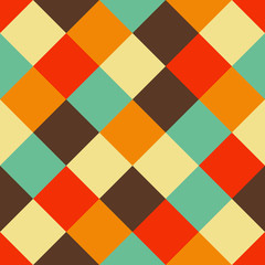 Seamless vector geometric pattern with colorful square shapes