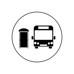 Bus stop icon, logo