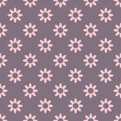 Dark lovely vector seamless pattern with flowers