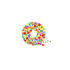 o-letter from colored bubbles. Bubbles design. Vector illustration.