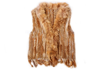 
Light brown cowhole vest isolated on white background