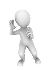 3d small people. Be silent and listen. 3d illustration.
