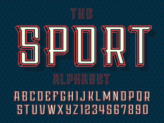 Modern professional vector 3d alphabet sport. Custom typeface